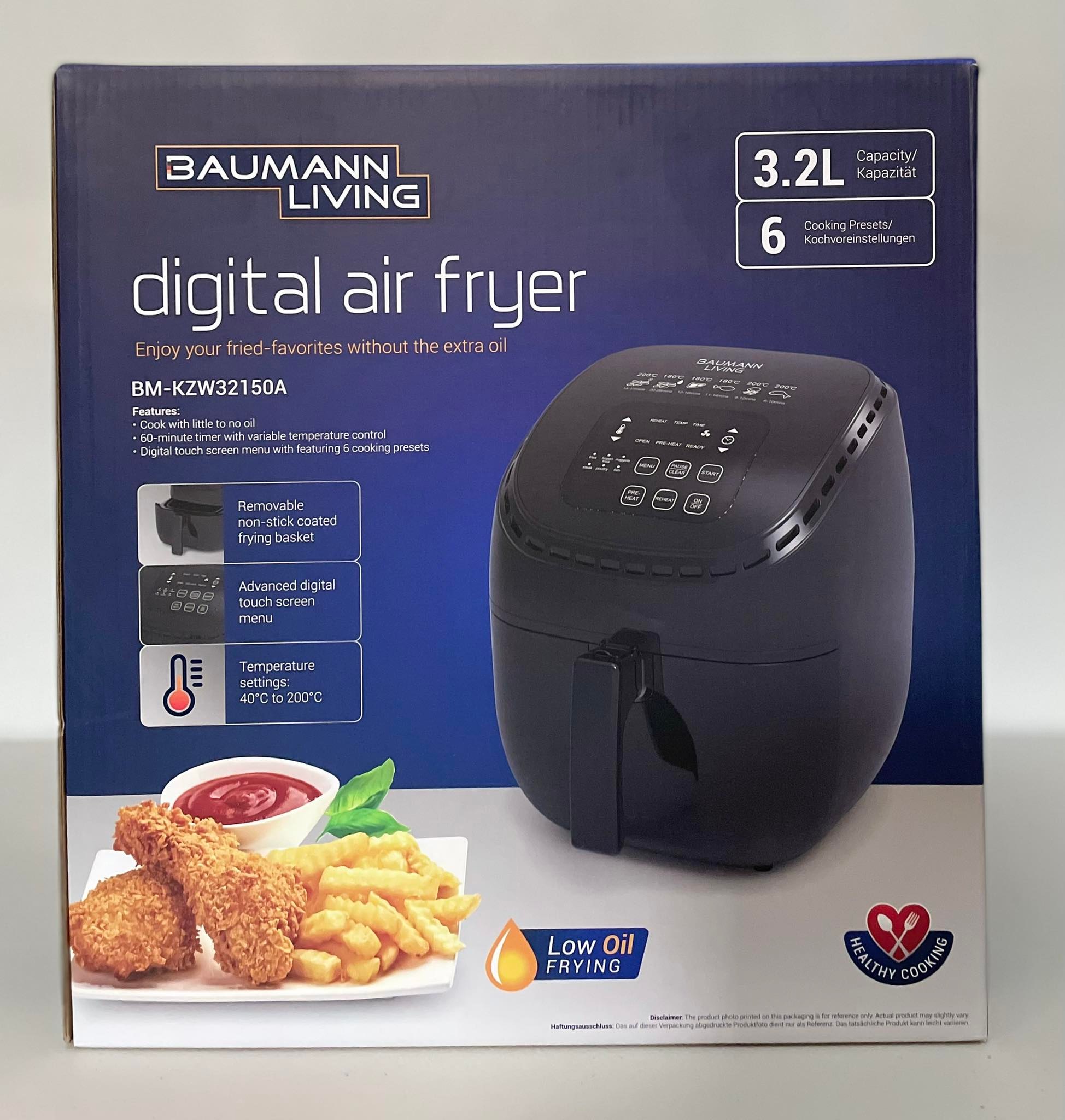 BAUMANN LIVING DIGITAL AIR FRYER 3.2L Lazada PH