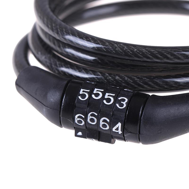 Cycling security 4 digit combination password bike bicycle cable chain lock