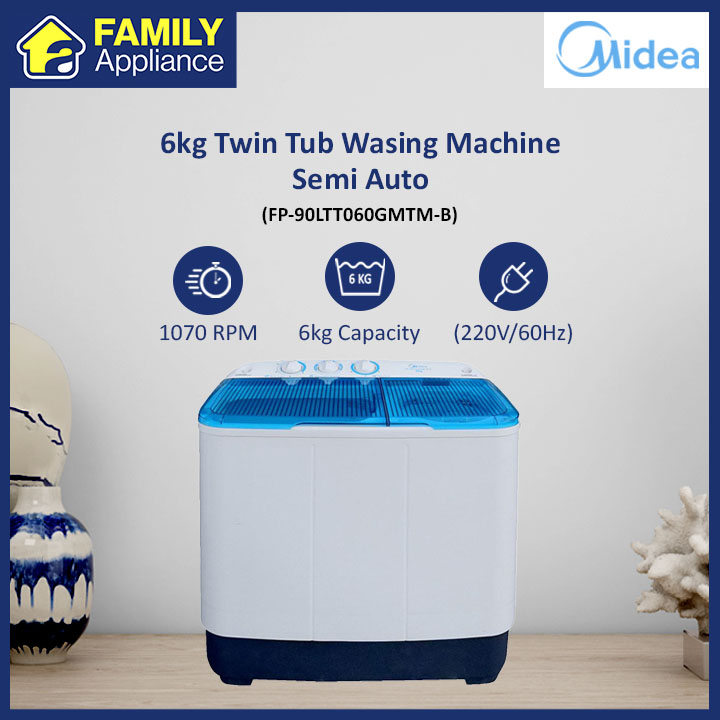 midea 6kg twin tub washing machine