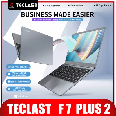 Teclast Official Brand new Teclast F7 plus laptop 14.1-inch 1920x1080 FHD IPS screen 8GB RAM 256GB SSD Windows 10 operating system Intel Gemini Lake Refresh processor 32725mWh 2.4GHz / 5GHz Wifi laptop for sale Brand new original authentic