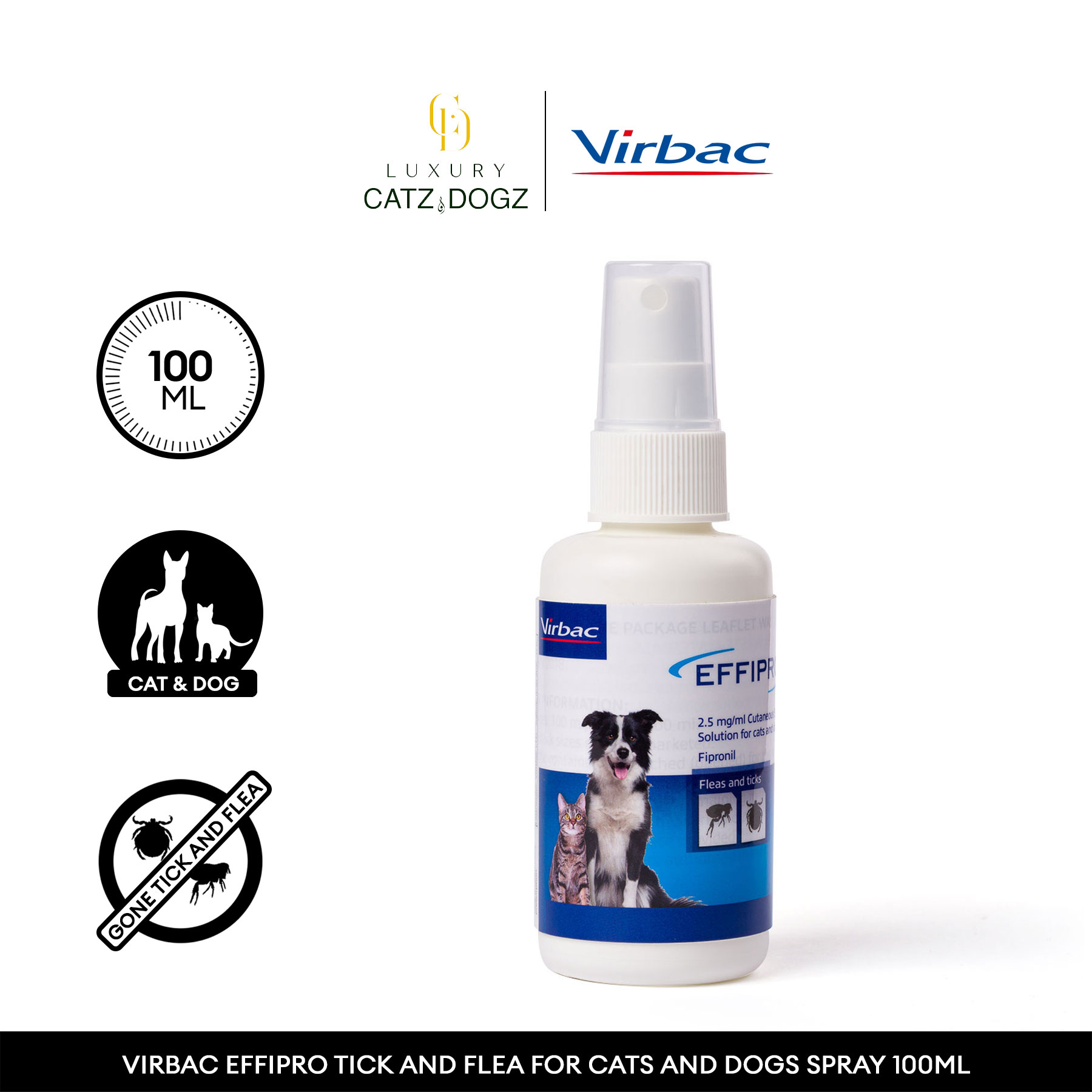 Virbac Effipro Tick and Flea for Cats and Dogs Spray 100ml Lazada PH