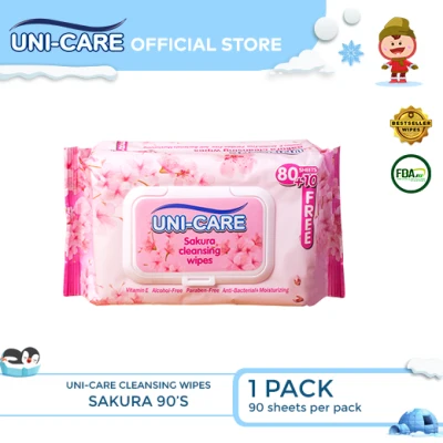 Uni-Care Sakura Cleansing Wipes 90's Pack of 1
