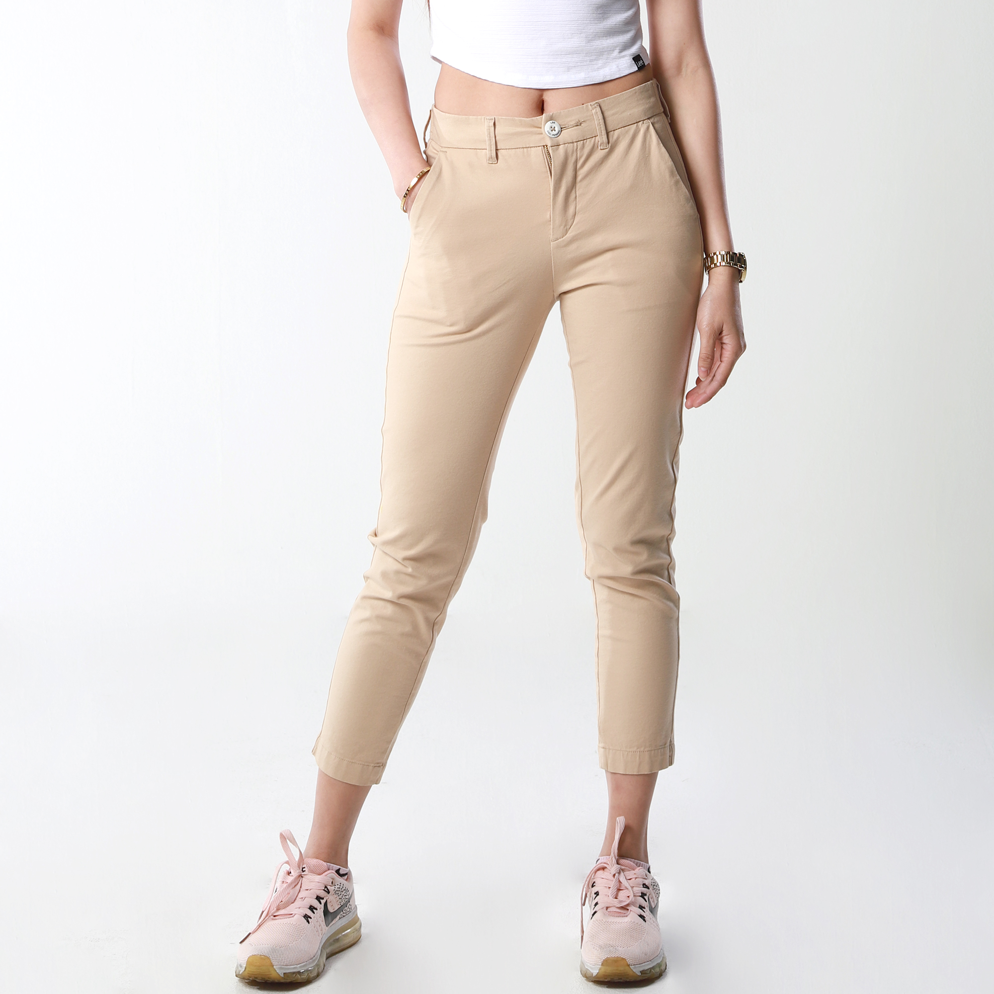 Buy LEE COOPER Olive Solid Regular Fit Cotton Womens Trousers | Shoppers  Stop