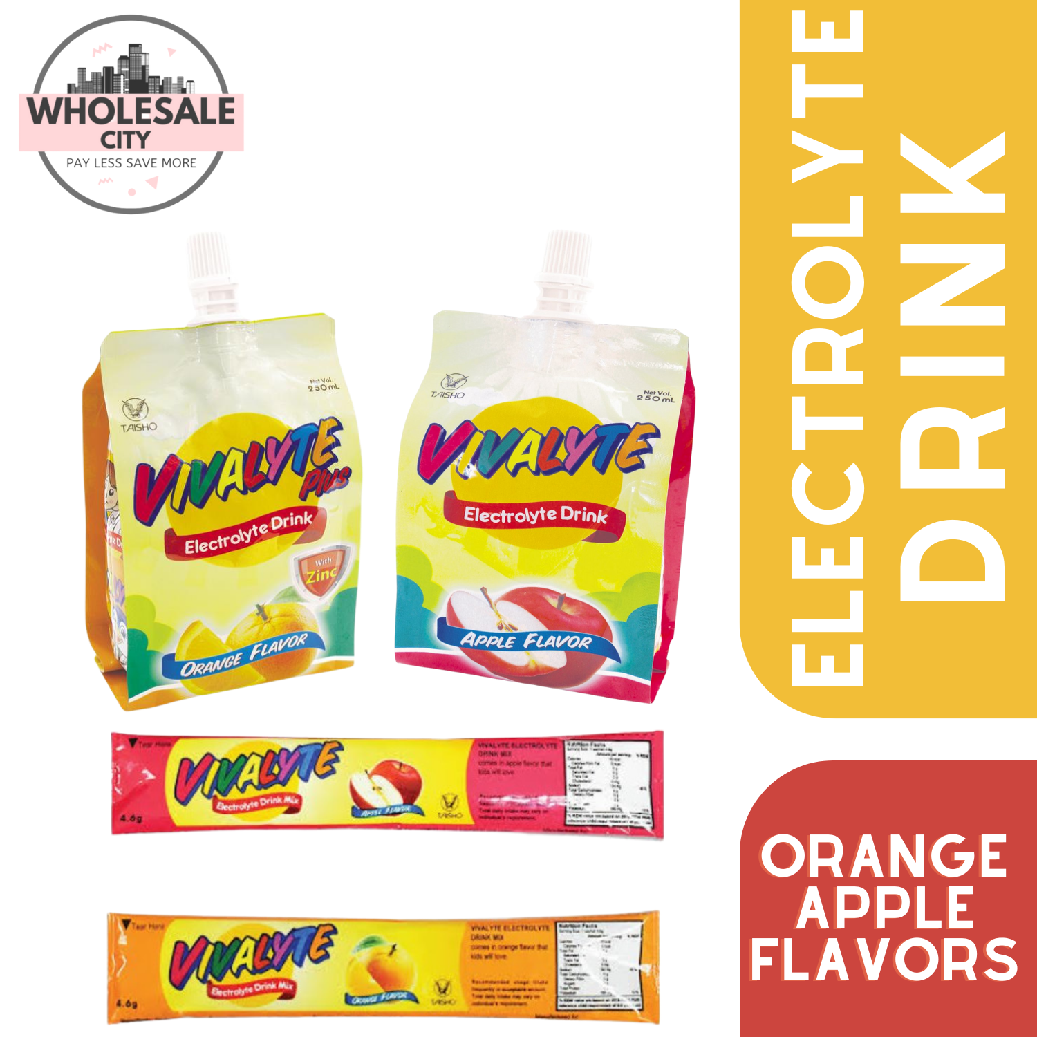 Vivalyte Electrolyte Drink ! Ready to drink & Powder Apple / Orange Flavor Lazada PH