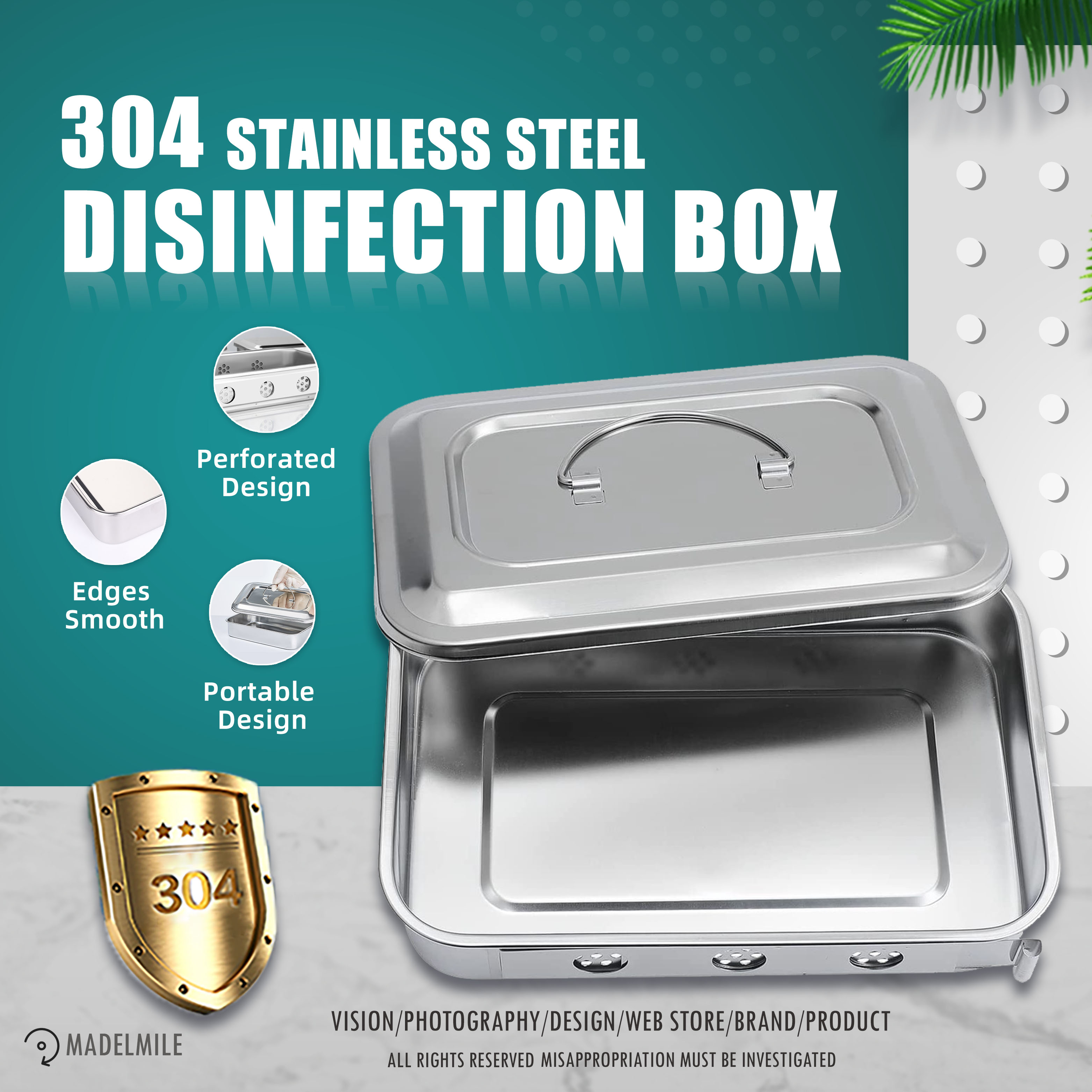 304 medical traystainless surgical tray with lid sterilizing tray