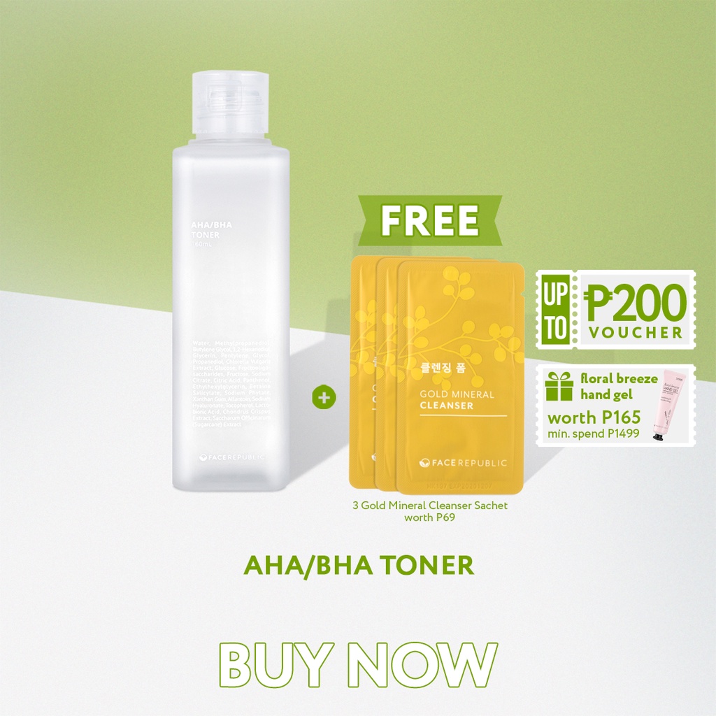 Face Republic AHA/BHA Toner 160mL [ Oily, Sensitive Skin, Acne / Citric