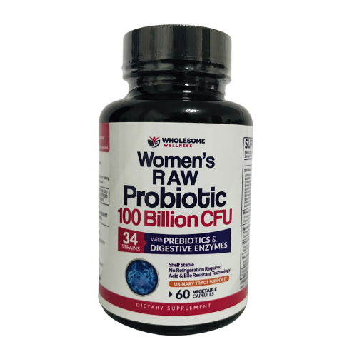 Wholesome Wellness Womens Raw Probiotic 100 Billion Cfu With Prebiotics And Digestive Enzymes 60 2972