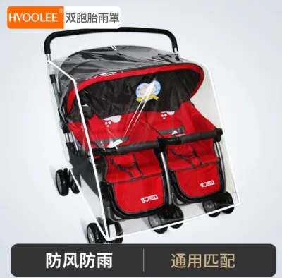 Universal Twin Stroller Windproof Rain Cover Cozy Double Front and Rear Left and Right Trolley Rain Cover