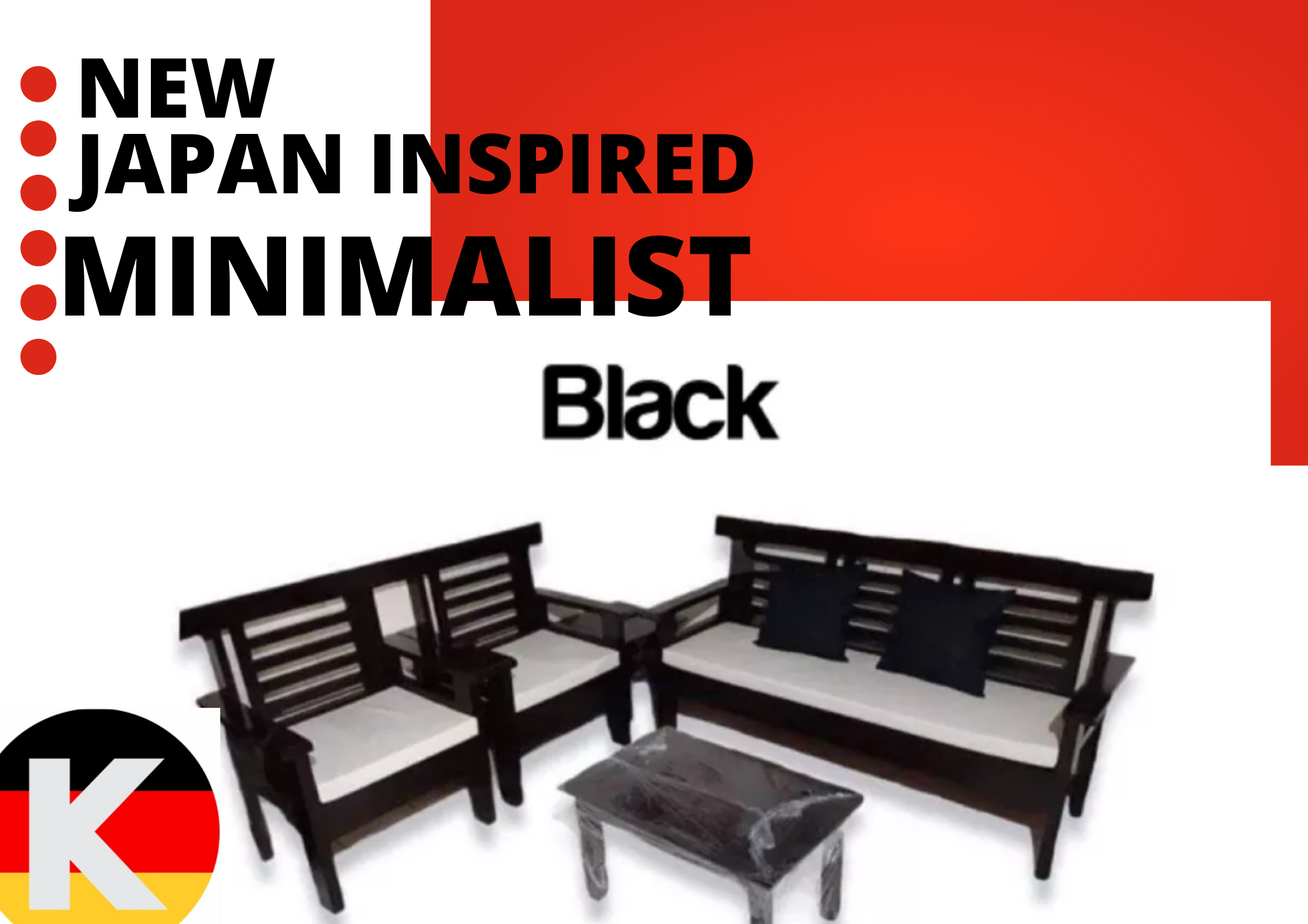 Wooden Sala Set JAPAN INSPIRED Minimalist TORii Wooden SALA SET with