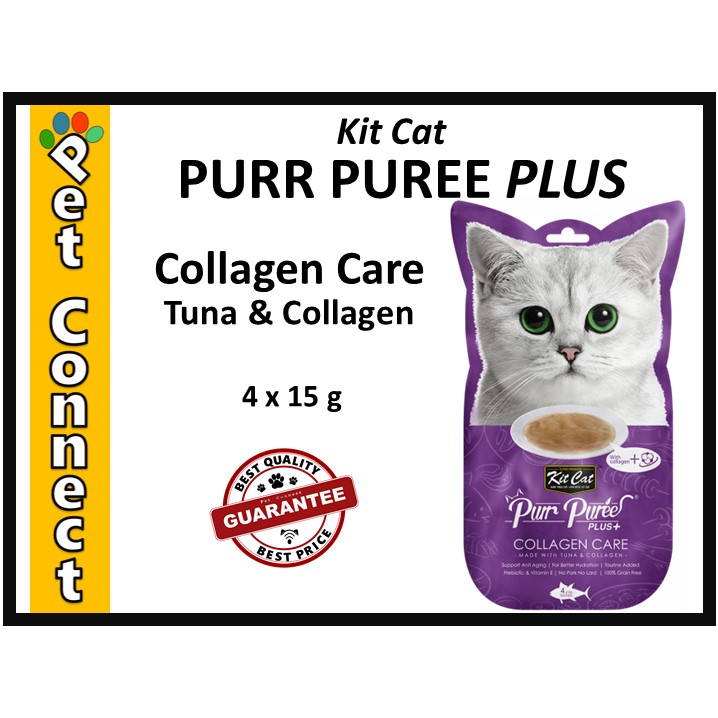 Kit Cat Purr Puree PLUS Liquid Cat Treats Snack for Cats (4x15g
