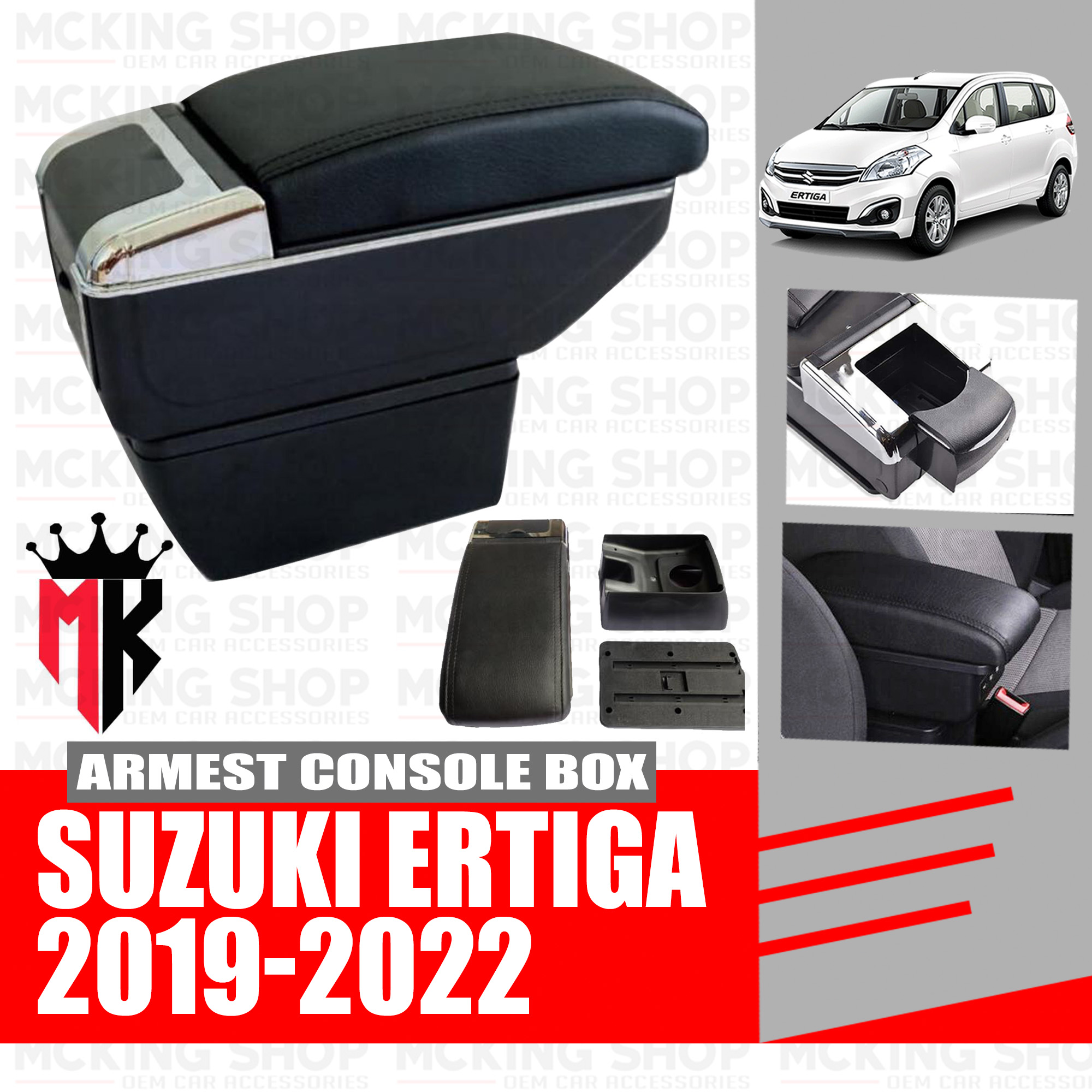 Suzuki Ertiga 20192022 Armrest Center Console Box with USB Port (Black