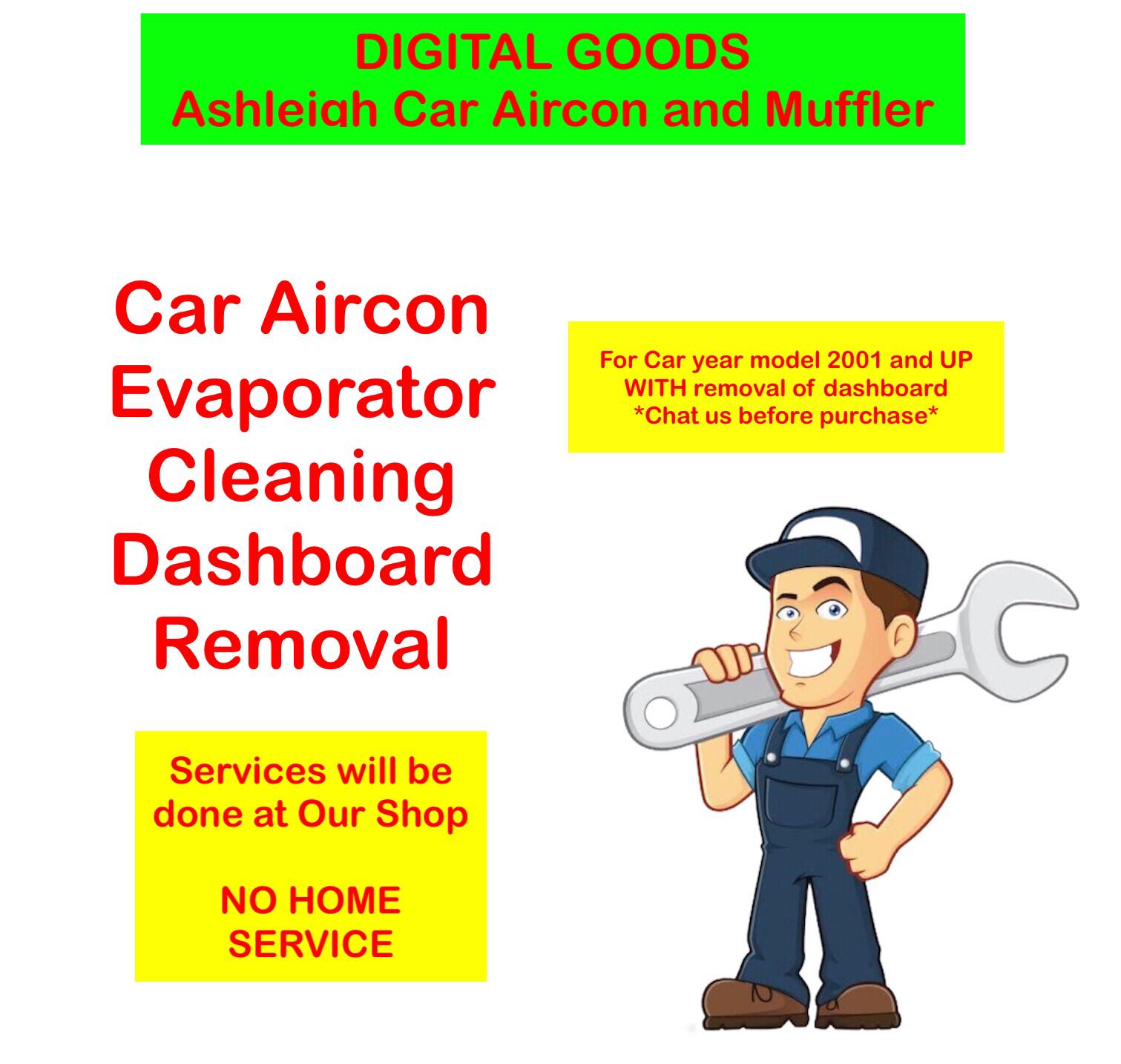 Car Aircon Evaporator Cleaning Service with Dashboard Removal freon