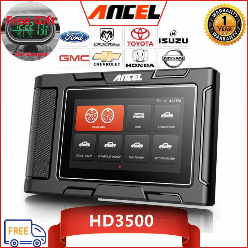 ANCEL HD3500 12V 24V Pickup Heavy Duty Truck OBD2 Scanner All System ...