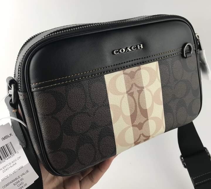 Coach C9965 Graham Crossbody Bag in Blocked Mahogany Signature Coated