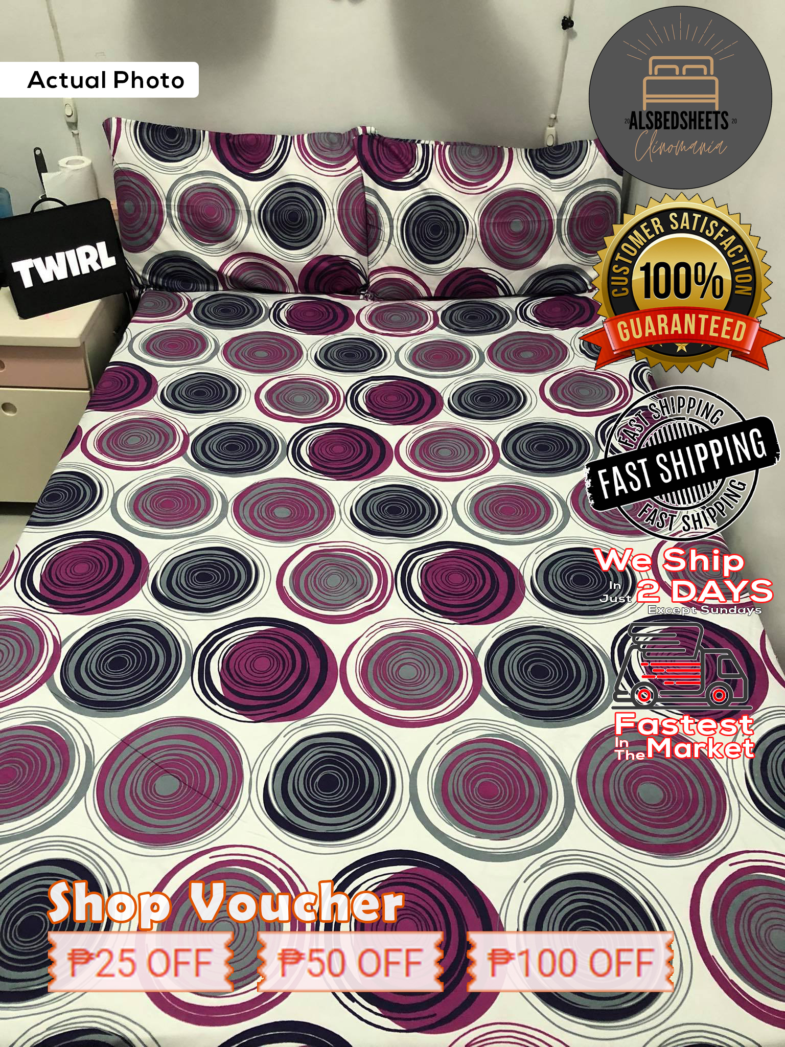Twirl Circle Bedsheets 100 Premium Canadian Cotton Bedsheets 3 in 1