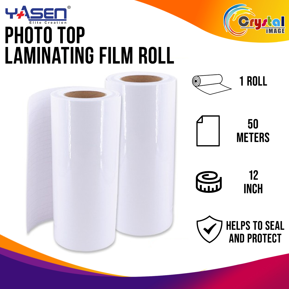Yasen Cold Laminating Film Roll 80microns Glossy 12in x 50mtrs (Photo