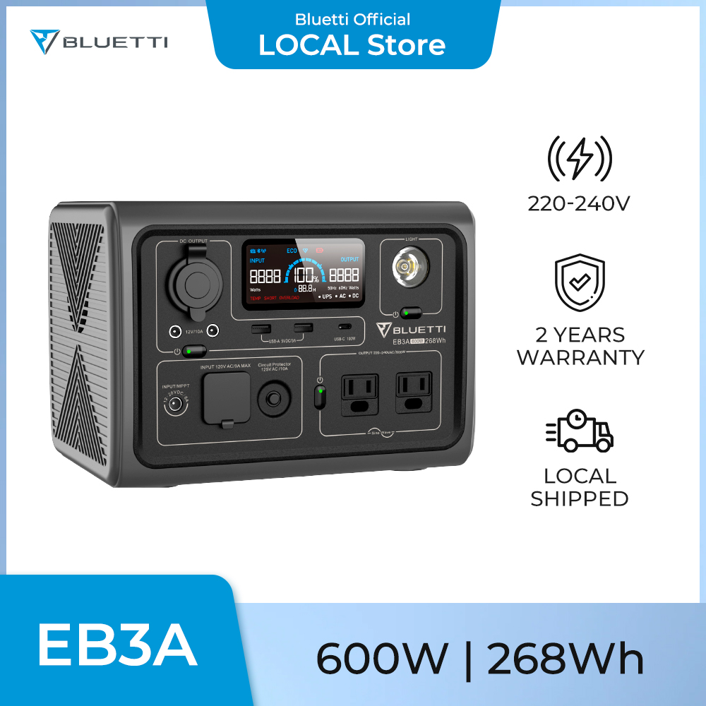 BLUETTI EB3A Portable Power Station 268Wh LiFePO4 600W Solar Generator  Camping