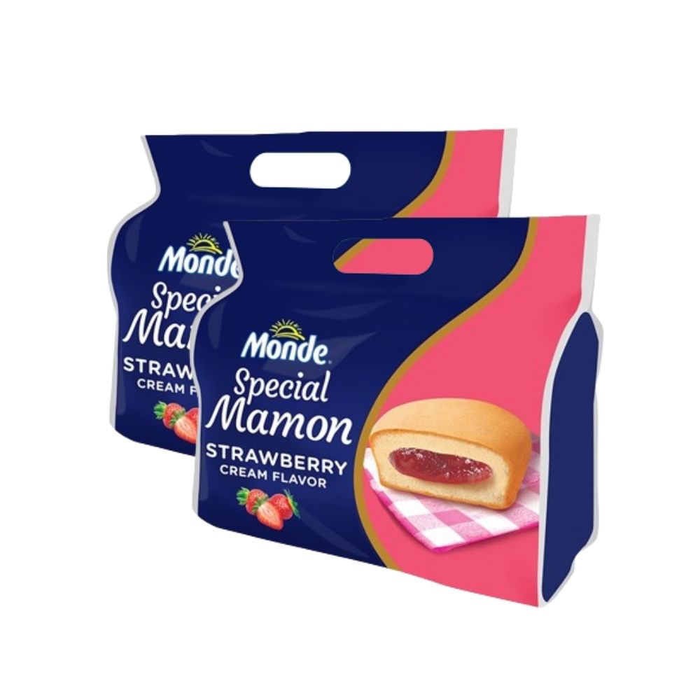 Monde Special Mamon With Strawberry Cream Filling 48g X 4 Pack Of 2