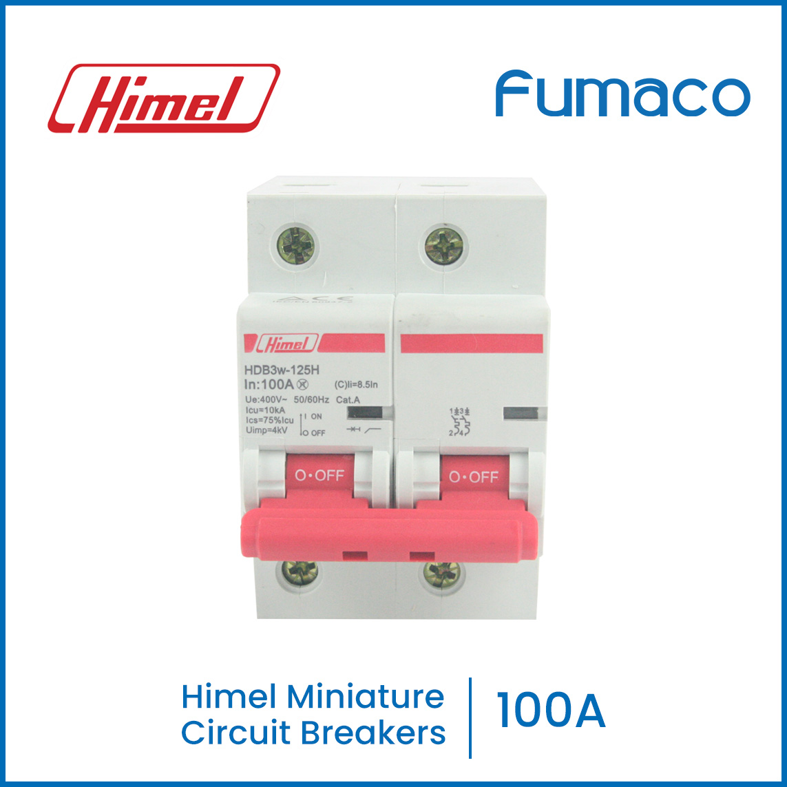 Himel Miniature Circuit Breaker 100A / 2 Poles / Best MCB for Panel