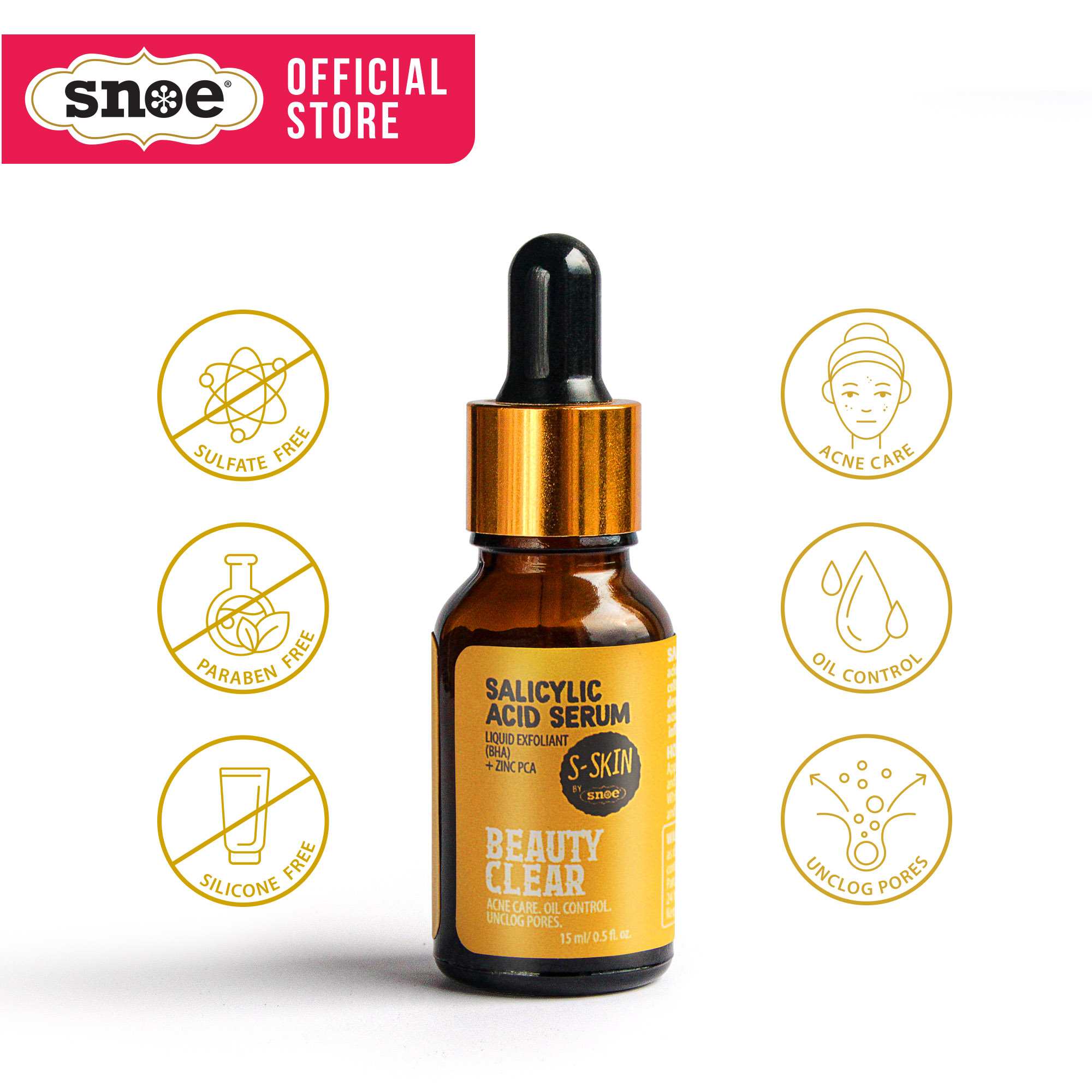 Snoe Beauty SSKIN BHA SALICYLIC ACID + ZINC PCA SERUM Beauty Clear