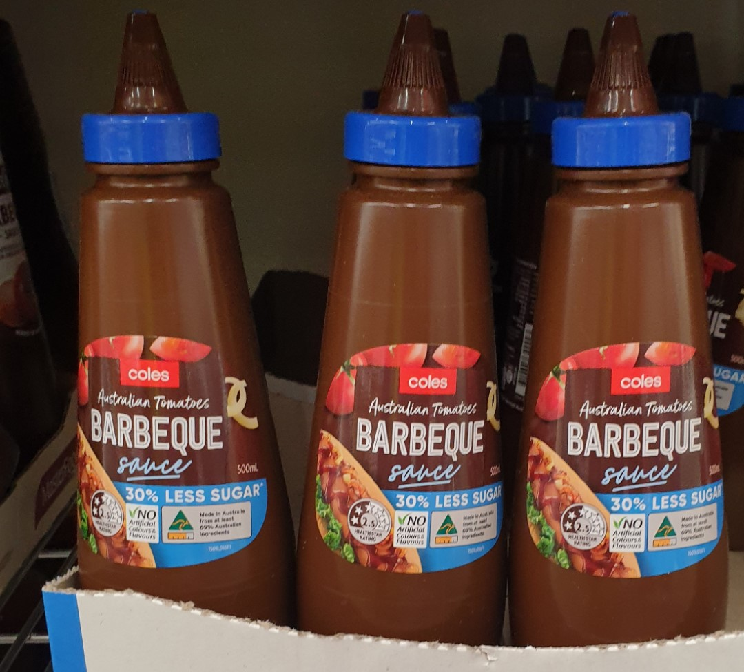 Coles Barbeque Sauce /Tomato Sauce Barbecue Sauce 30% Less Sugar