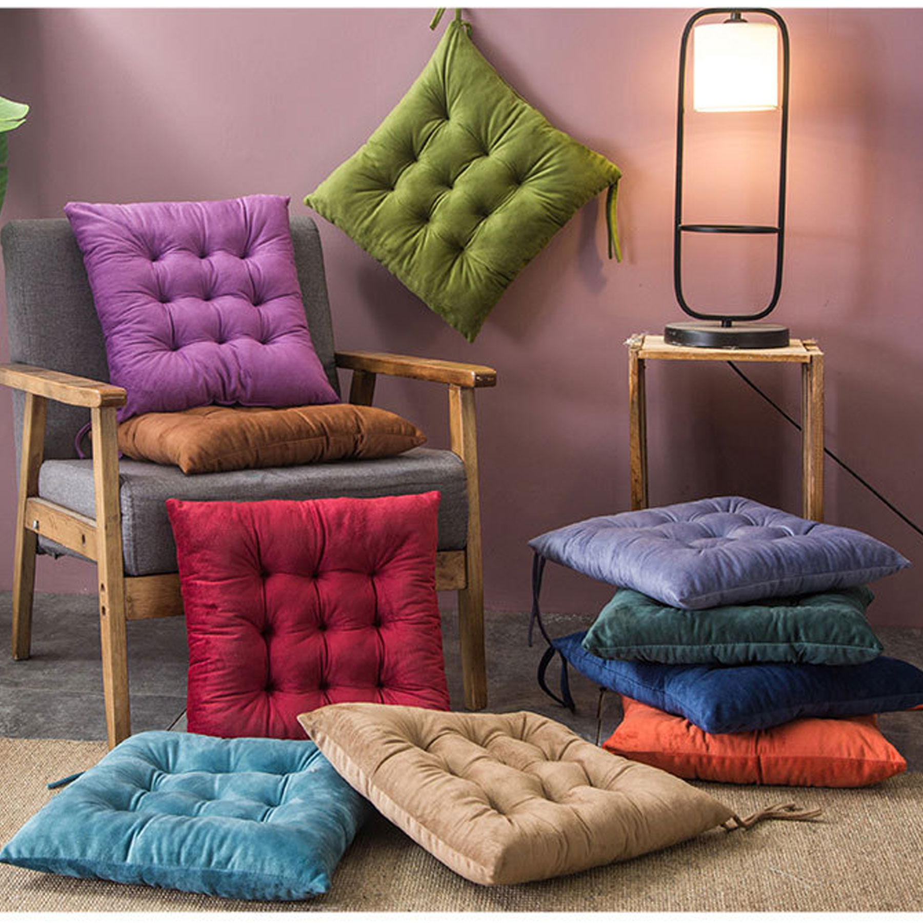 Details about   Cotton Linen Cushion Office Chair Seat Sofa Pads Cushion Plain Solid Color Mat 