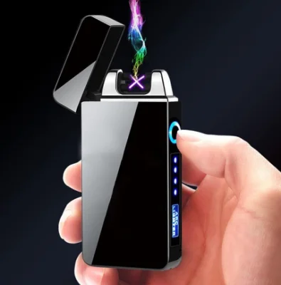 1pcs Classic Dual Arc Lighter Rechargeable Zippo Style Windproof Plasma Arc Electronic Electric Lighter..