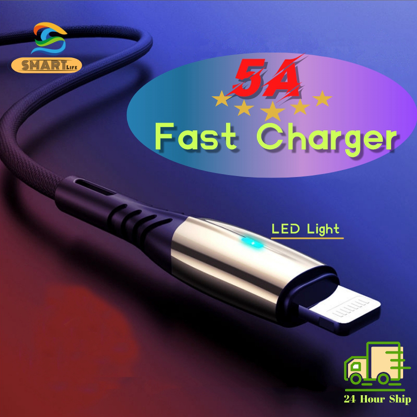 5a cáp thiết bị sạc nhanh cho android micro type c cáp lightning đèn led sạc nhanh dây type c samsung huawei dữ liệu usb cáp chuyển đổi 1.2m