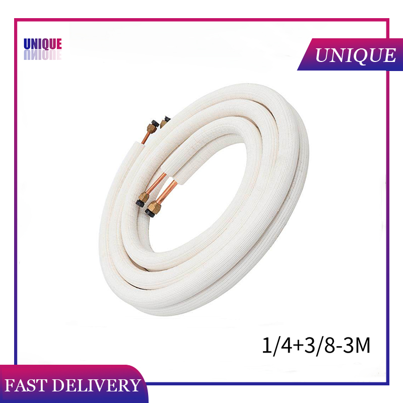 Air Conditioner Tube 1/4+3/8 Insulated Aluminum+Copper Pipe 3mtr Air Conditioning Pipes Copper