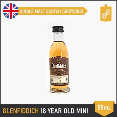 Glenfiddich 18 Year Old Single Malt Scotch Whisky Mini 50mL