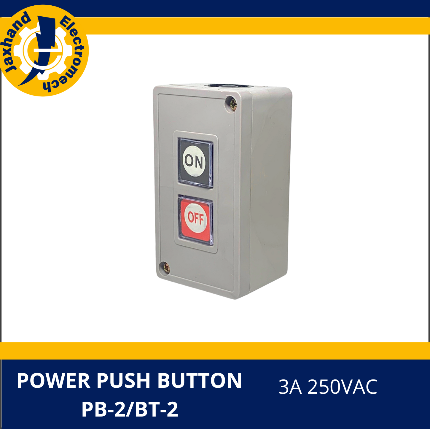 Push Button Switch Model TPB2, 3A, 250VAC, 600V Max Voltage Capacity