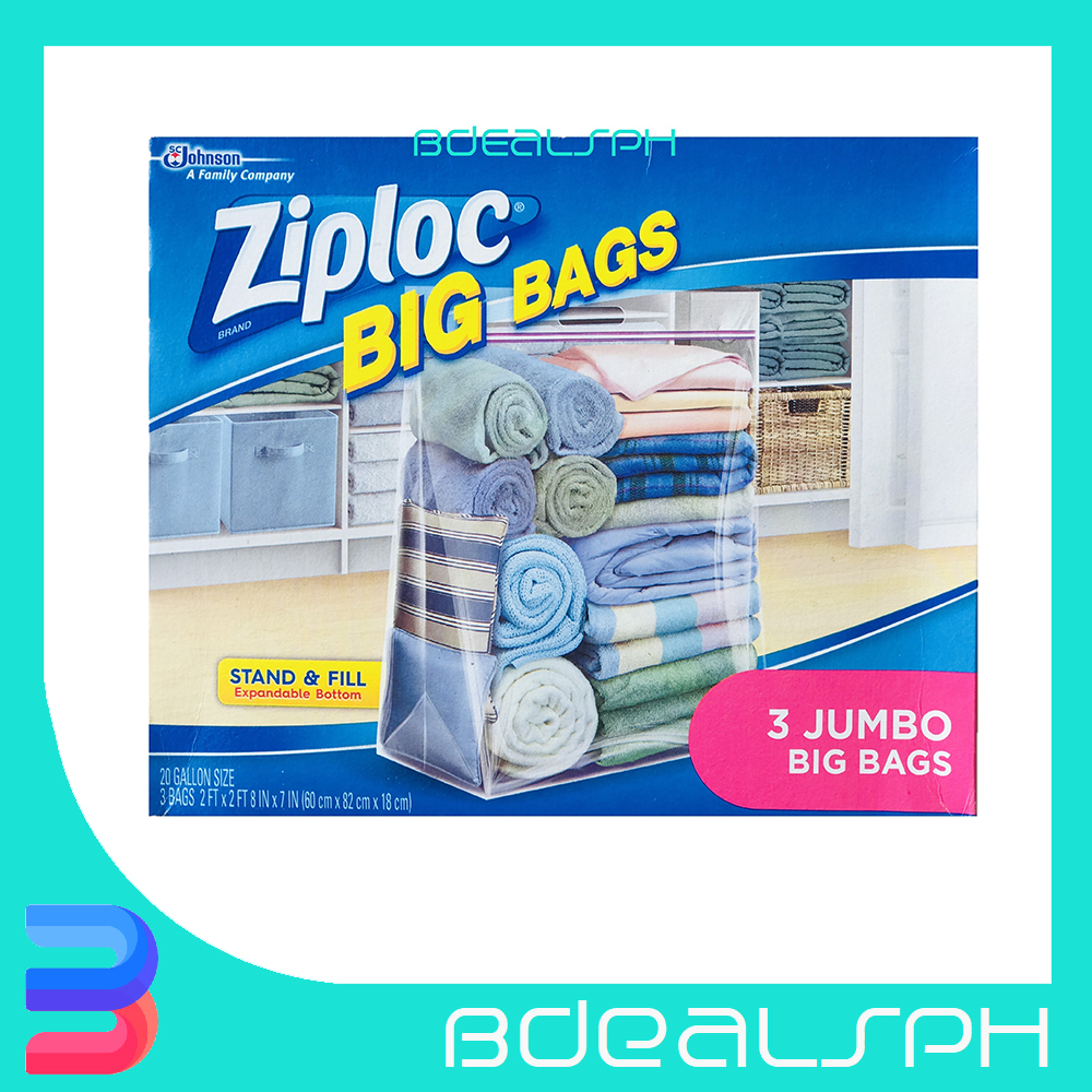 Ziploc Jumbo Big Bag/s with Expandable Bottom (20 Gallon Size) | Lazada PH