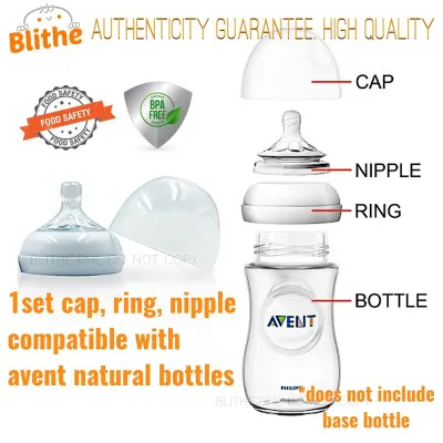 dome cap and screw ring collar nipple compatible with avent natural baby nursing bottles replacement cover