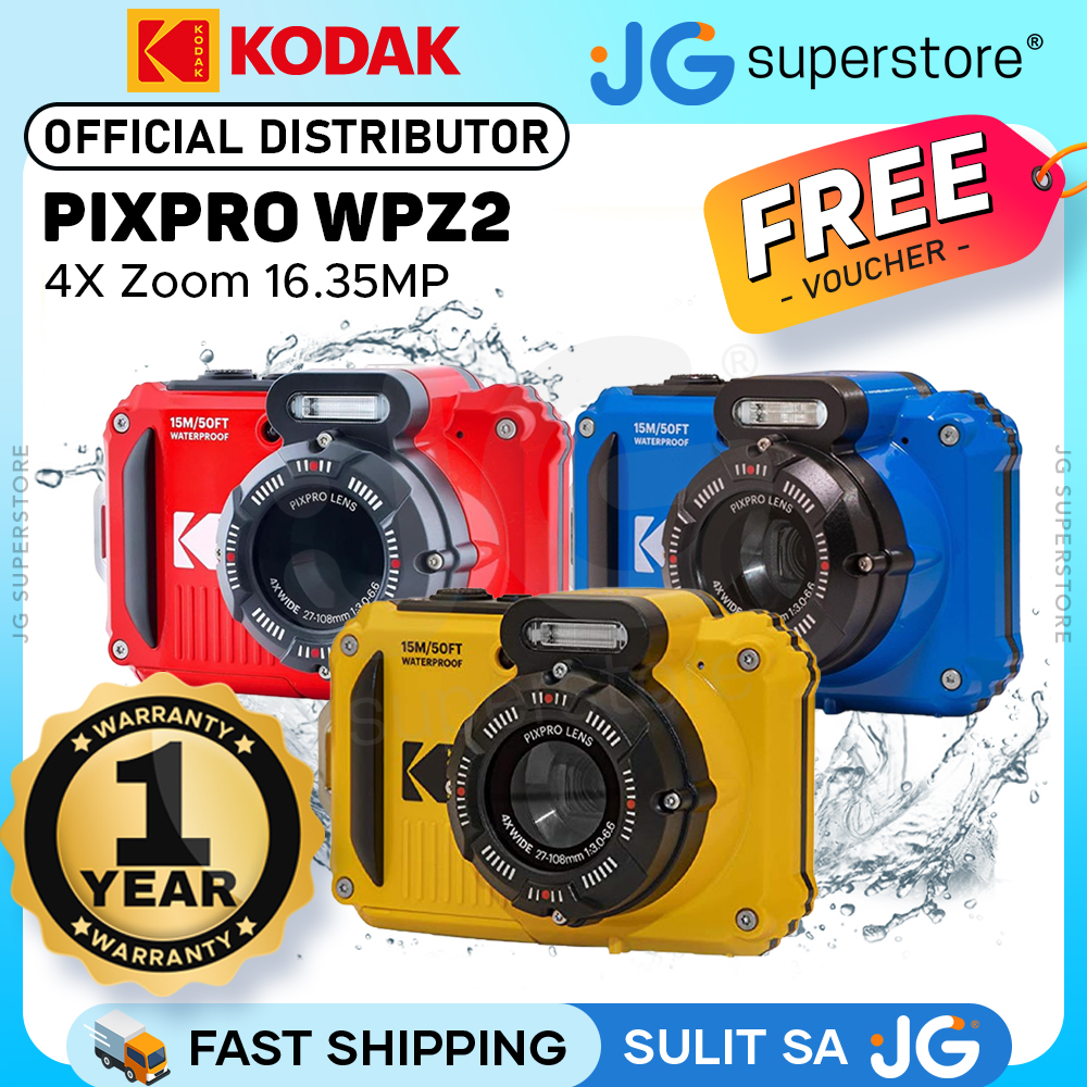 KODAK PIXPRO WPZ2 Shock Waterproof 16 MP 2024 4X Optical Digital Camera, Yellow A11