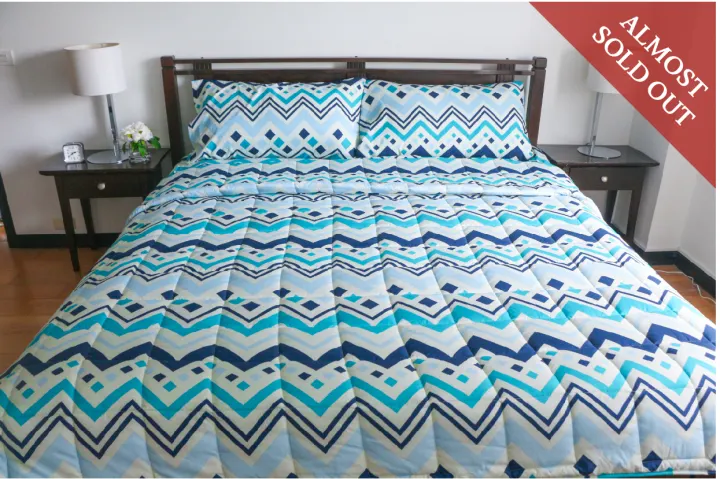 Home De Luxe 5 Hotel Quality Comforter Blanket Set Green Zig Zag