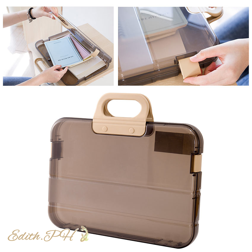 A4 File case with handle Clear Plastic file folder for Office Kids 36