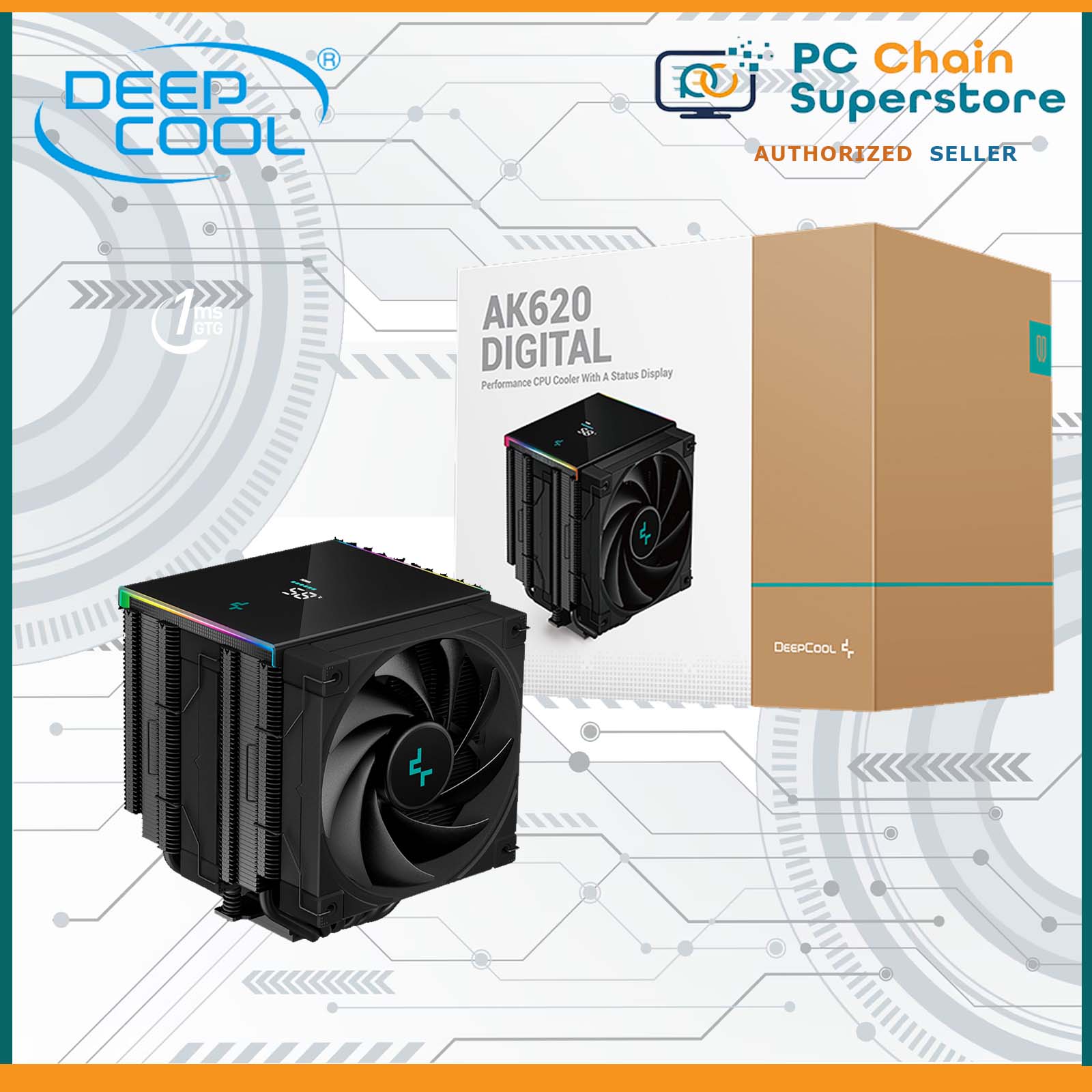 Deepcool AK620 Digital ARGB Air CPU Cooler - Dual Tower
