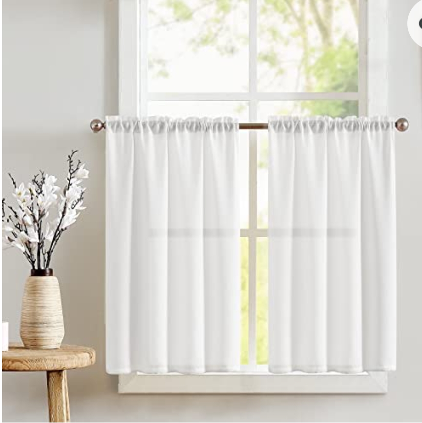 Decorative Kitchen/Bathroom Curtains Semi Sheer Short Curtain for Small ...