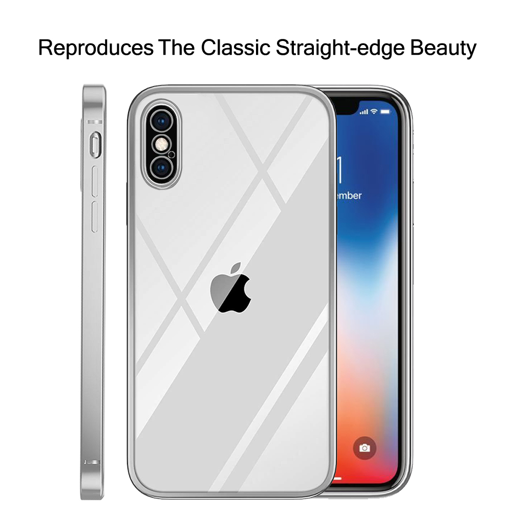 iPhone X Case, WindCase Lightweight Transparent Crystal Soft TPU Square ...