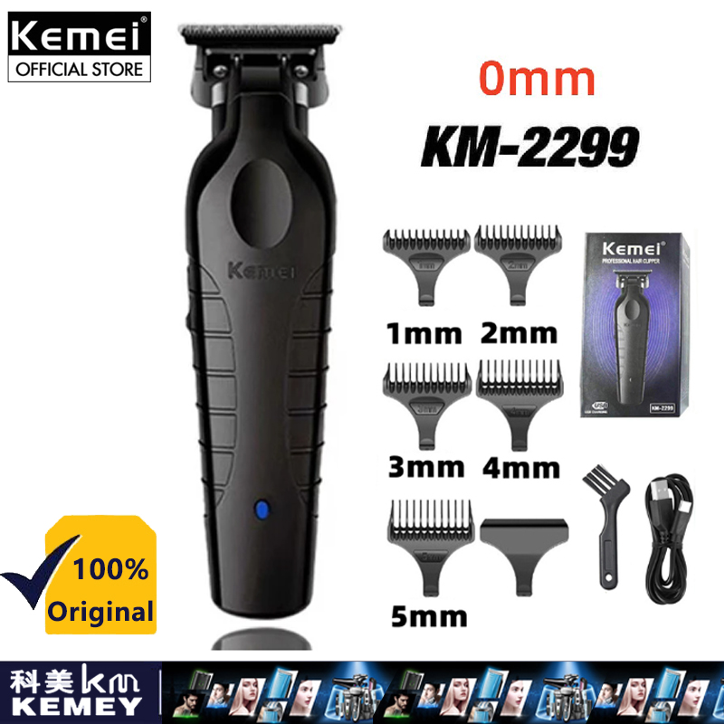 Kemei KM-2299 Barber Cordless Hair Trimmer 0mm Zero Gapped Carving ...