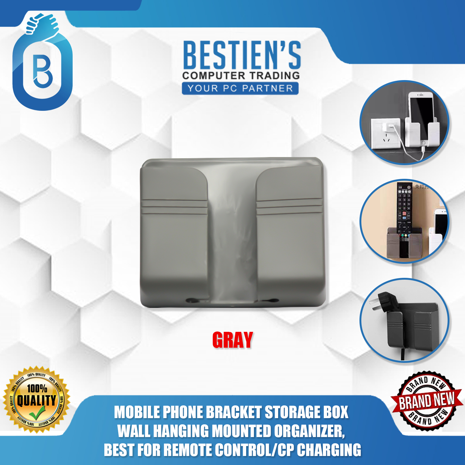 MOBILE PHONE BRACKET STORAGE BOX WALL HANGING MOUNTED ORGANIZER, BEST ...