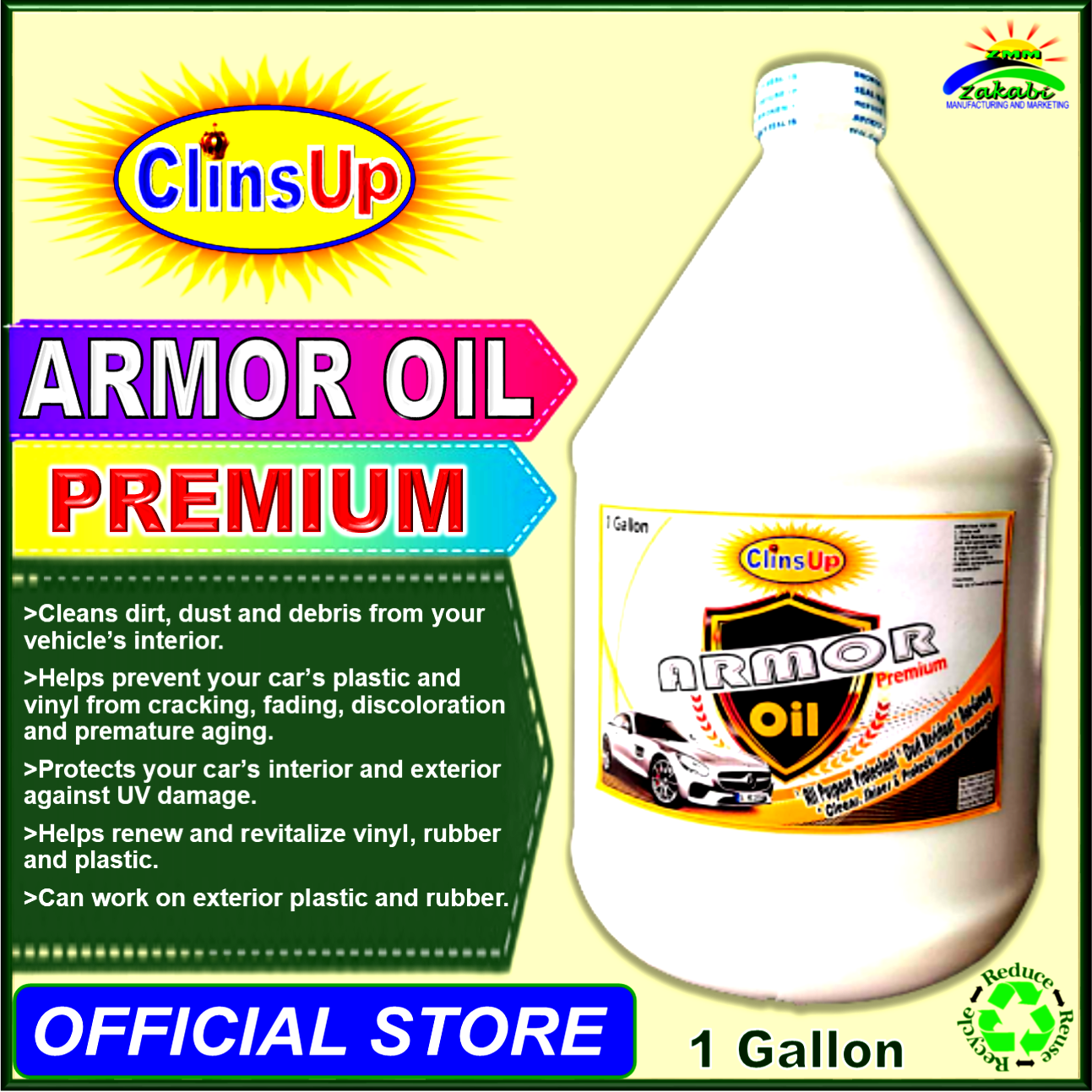 CLINS UP ARMOR OIL PREMIUM 1Gallon | Lazada PH