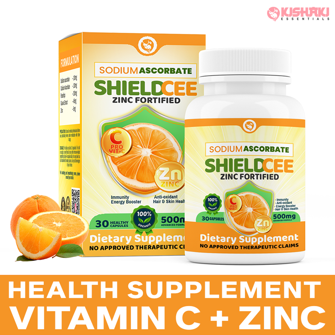 SHIELD CEE NonAcidic & Authentic Vitamins C 500mg with 30 Capsules per