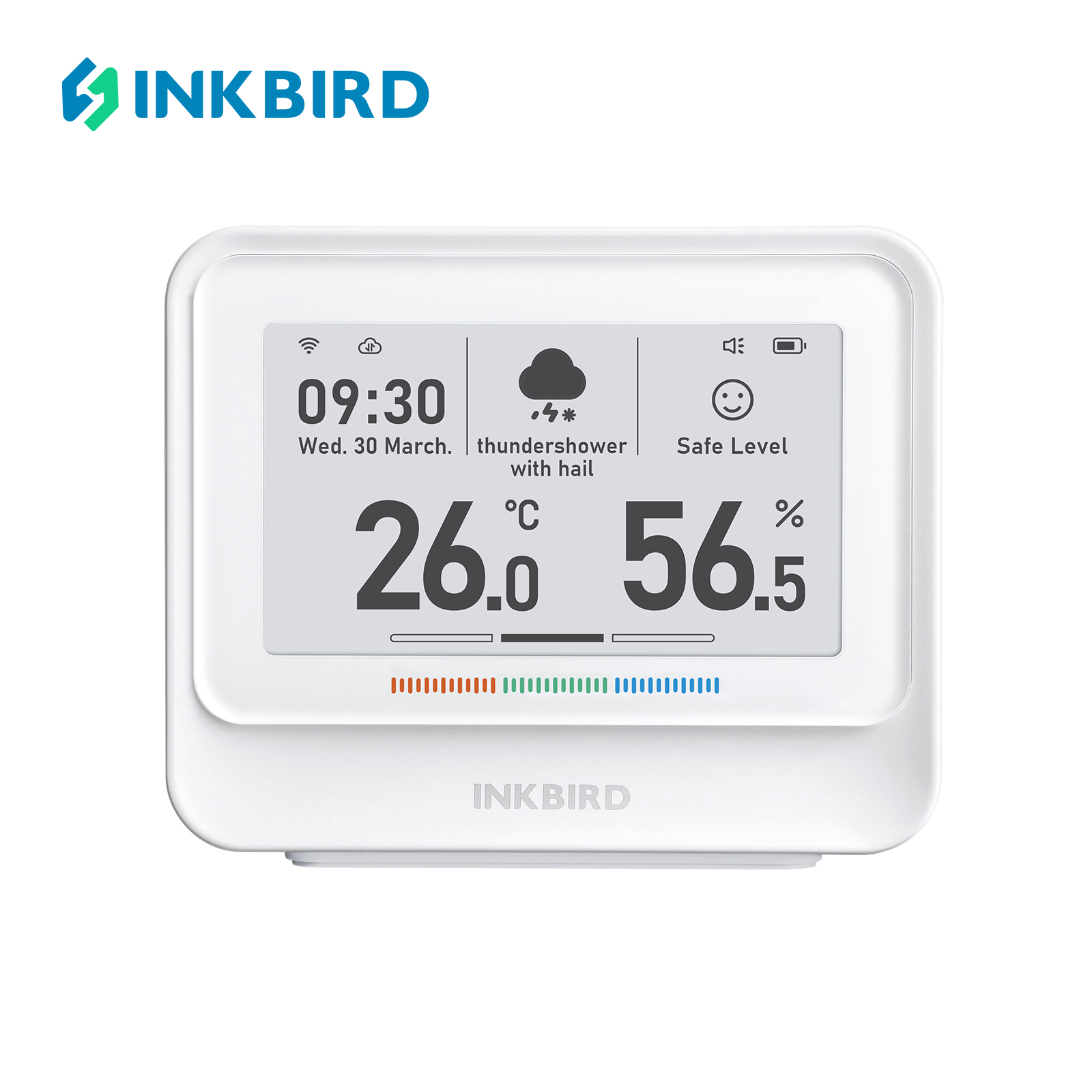 INKBIRD WiFi Thermometer Hygrometer, Temperature and Humidity Sensor with  Weather Station, 8-in-1 IBS-TH5 with Electronic Ink Display, 2 Years Free