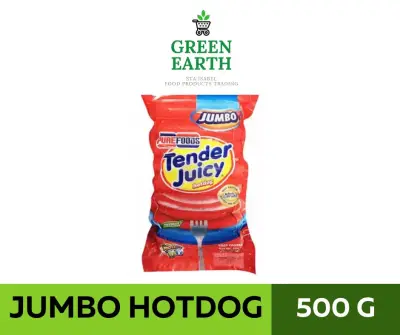 GREEN EARTH PUREFOODS TENDER JUICY JUMBO HOTDOG - 500G