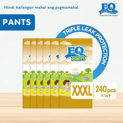 EQ Pants Jumbo Pack XXXL (15kg up) - 40 pcs x 6 packs (240 pcs) - Diaper Pants