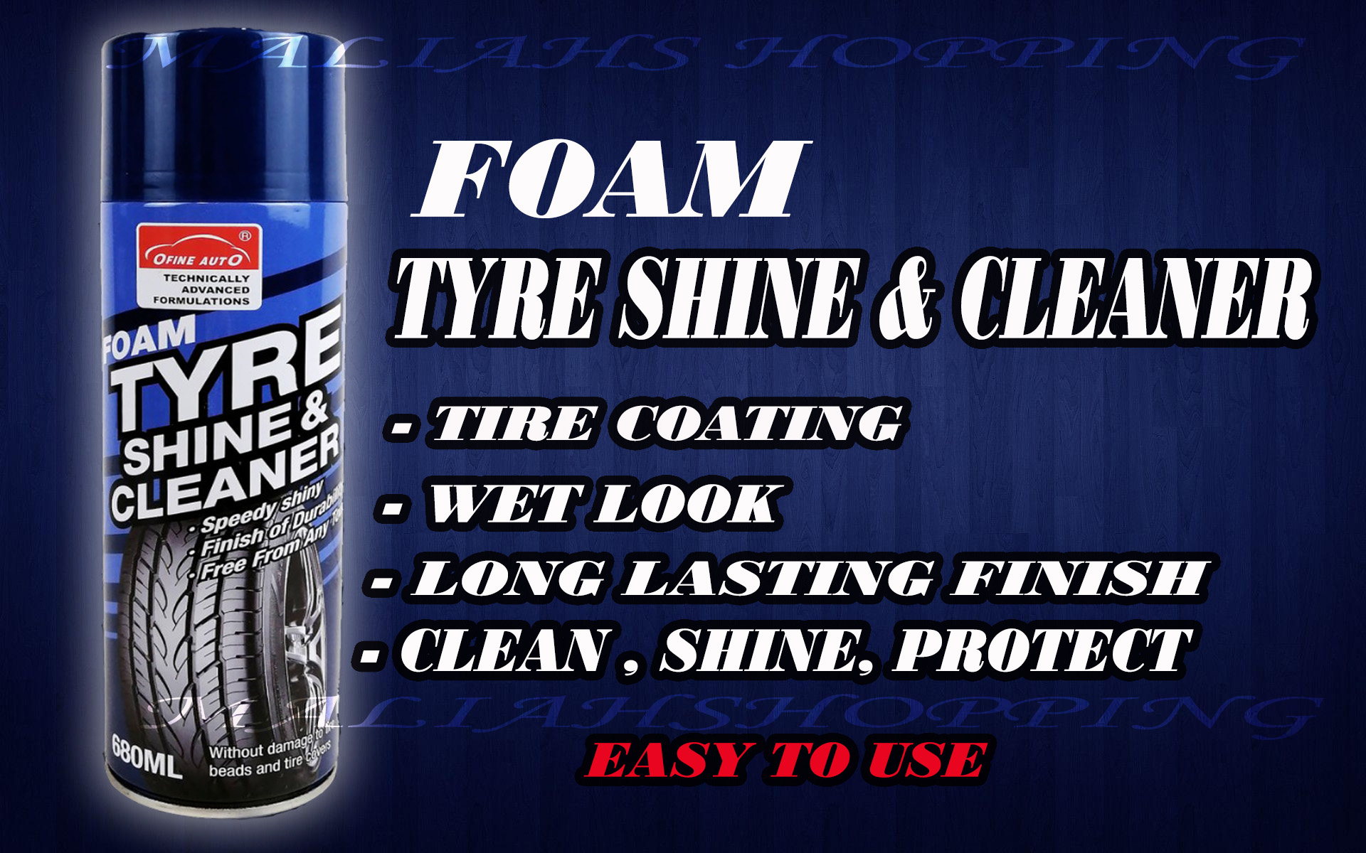 Foam Tyre Shine and Cleaner 650ml Lazada PH