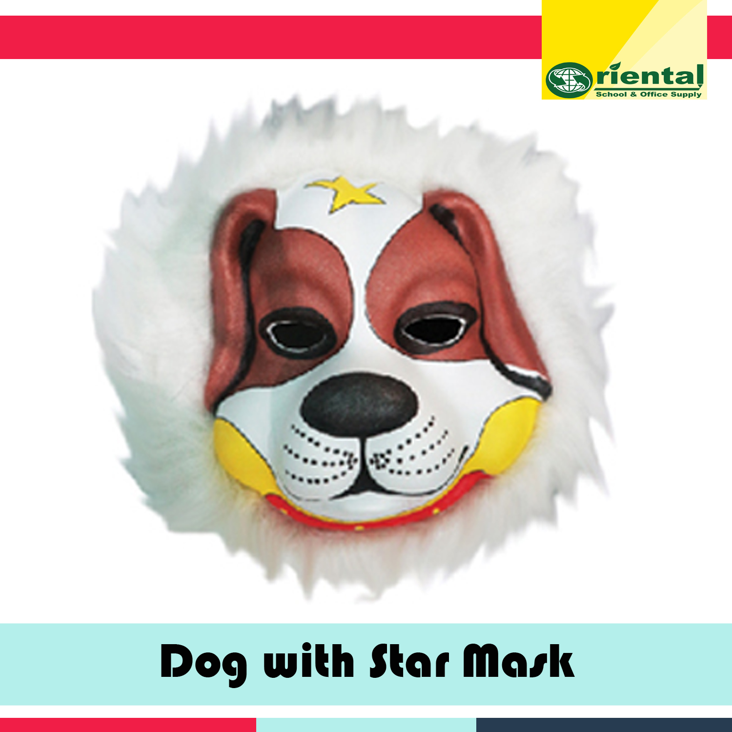 Star Dog Mask with Hair For Kids Animal Rubber Mask With Wig Cute Wild