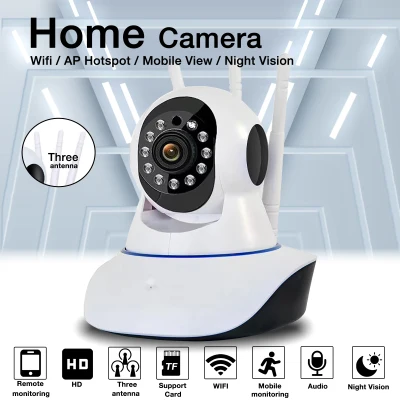 V380 Pro CCTV camera Q5-1 Smart HD 1080P P2P Night Vision IP Camera Wireless security with 3 antenna Baby Monitor Wireless WIFI Network Security Two-Way Audio CCTV camera connect to cellphone