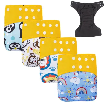 Reusable Washable One Size Bamboo Charcoal Cloth Diaper